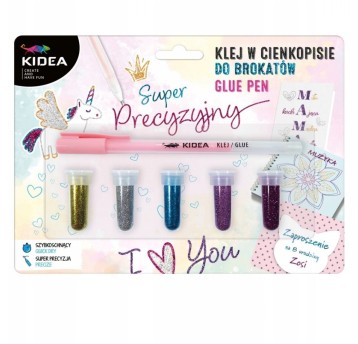 PRECYZYJNY KLEJ W CIENKOPISIE + 5 BROKATÓW KIDEA