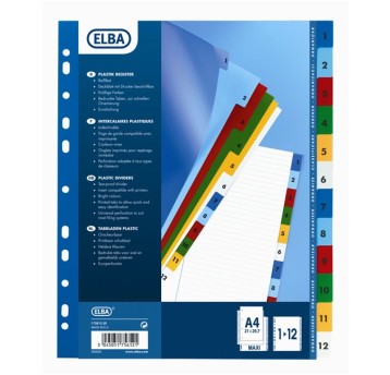 PRZEKŁADKI A4 MAXI Z KOL NUMERYCZNE 1-12 100204813