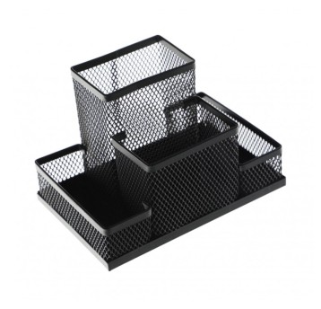 PRZYBORNIK NA BIURKO Z 4 PRZEGR. METAL SIAT CZARNY