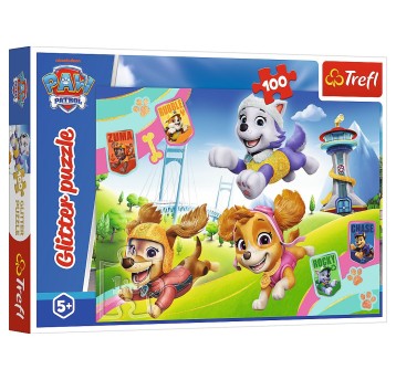 PUZZLE 100 GLITTER BŁYSZCZĄCE PSIAKI 14835