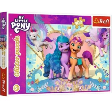 PUZZLE 100 GLITTER MLP BŁYSZCZĄCE KUCYKI 14831