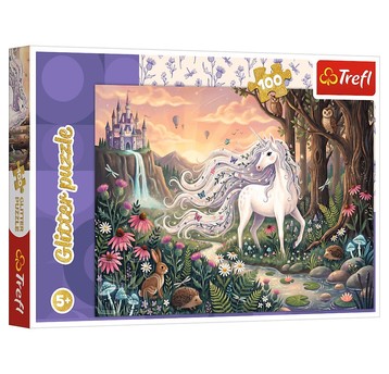 PUZZLE 100 GLITTER TĘCZOWY BLASK JEDNOROŻCA 16612