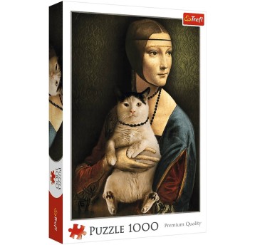 PUZZLE 1000 DAMA Z KOTEM 10663