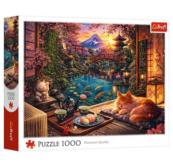 PUZZLE 1000 KOT W OGRODZIE SAKURY 10348