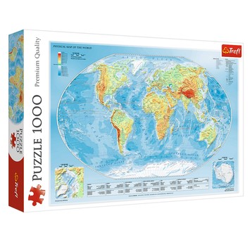 PUZZLE 1000 MAPA FIZYCZNA ŚWIATA 10463