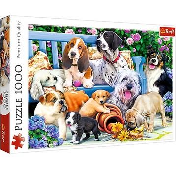 PUZZLE 1000 PSY W OGRODZIE 10556