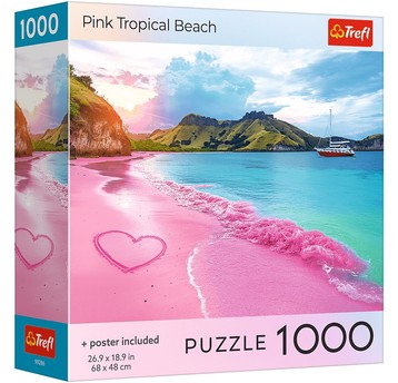 PUZZLE 1000 USA COLLECTION PINK TROPICAL BEACH