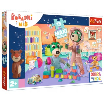 PUZZLE 15 MAXI WESOŁY ŚWIAT BOBASÓW TREFIKI 14332