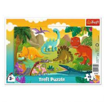 PUZZLE 15 RAMKOWE DINOZAURY 31359