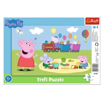 PUZZLE 15 RAMKOWE WESOŁY POCIĄG ŚWINKA PEPPA 31406