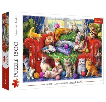 PUZZLE 1500 KOCIAKI NA SOFIE 26198
