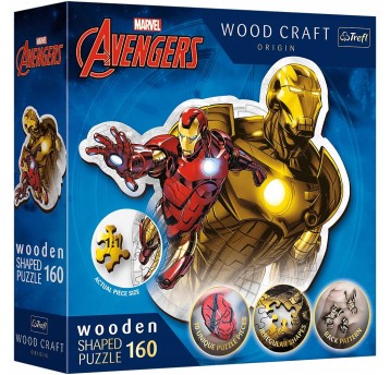 PUZZLE 160 DREWNIANE KONTUROWE ODWAŻNY IRON MAN