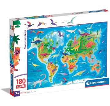 PUZZLE 180 SUPER DINOSAURS MAP 7900