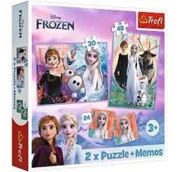 PUZZLE 2 W 1 + MEMOS KSIĘZNICZKI FROZEN 93335