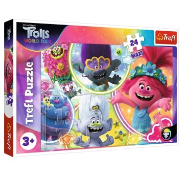 PUZZLE 24 MAXI MUZYCZNY ŚWIAT TROLI 14318
