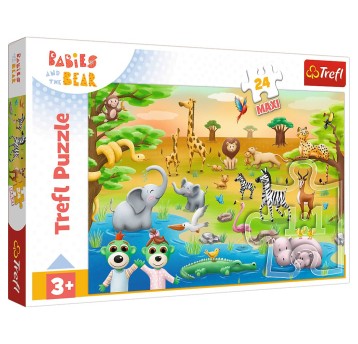 PUZZLE 24 MAXI SAFARI BOBASKI I MIŚ 14373