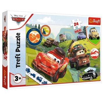 PUZZLE 24 MAXI WESOŁE AUTA DISNEY CARS 3 14352