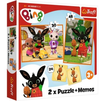 PUZZLE 2W1 + MEMOS BING Z PRZYJACIÓŁMI 93332