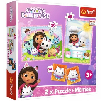PUZZLE 2W1 + MEMOS GABI Z KOCIM PRZYJACIELEM 93382