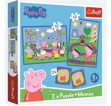 PUZZLE 2W1+MEMOS RADOSNE CHWILE ŚWINKA PEPPA 93331