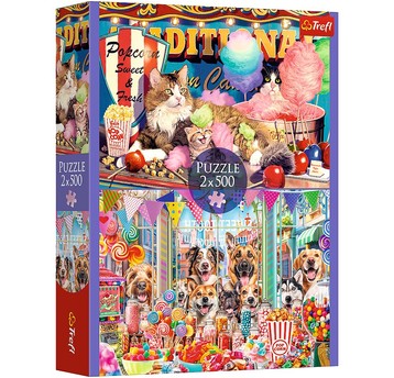 PUZZLE 2X500 PUSZYŚCI PRZYJACIELE 37495