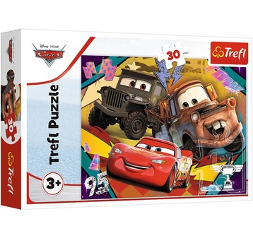 PUZZLE 30 ROZPĘDZONE SAMOCHODY CARS 3 18293