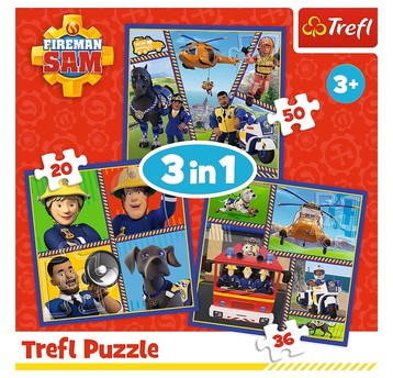 PUZZLE 3W1 DZIEŃ STRAŻAKA SAMA 34868