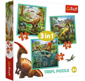 PUZZLE 3W1 NIEZWYKŁY ŚWIAT DINOZAURÓW 34837