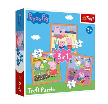 PUZZLE 3W1 POMYSŁOWA ŚWINKA PEPPA 34852