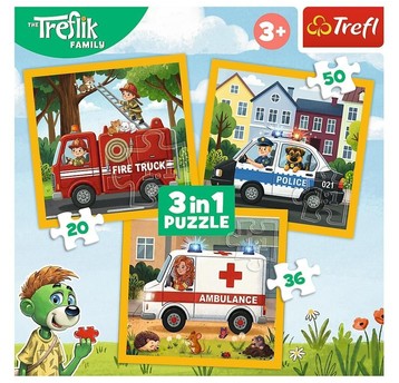 PUZZLE 3W1 RADOSNE UŚMIECHY TREFLIKI 34904