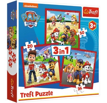 PUZZLE 3W1 WESOŁE PIESKI PSI PATROL 34867