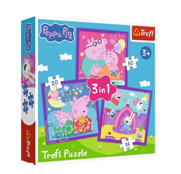 PUZZLE 3W1 ZWYCZAJE ŚWINKI PEPPY 34893