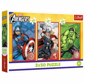 PUZZLE 3X50 TWÓJ BOHATER AVENGERS 34891