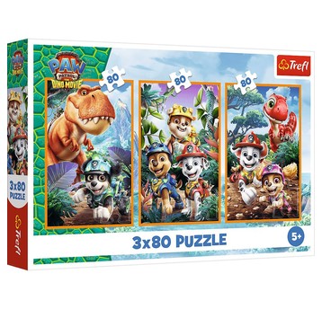 PUZZLE 3X80 BOHATEROWIE DINOZAURÓW 34905