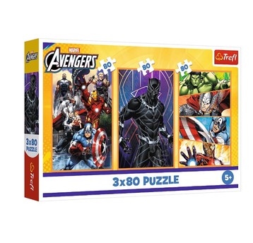 PUZZLE 3X80 DNI PEŁNE AKCJI AVENGERS 34883