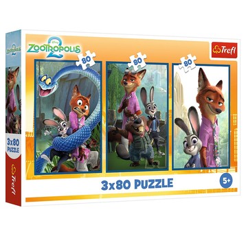 PUZZLE 3X80 ZWIERZAKOWE ŚLEDZTWO 34897
