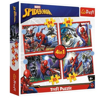 PUZZLE 4W1 BOHATERSKI SPIDER MAN 34384