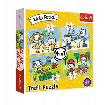 PUZZLE 4W1 DZIEŃ KICI KOCI 34372