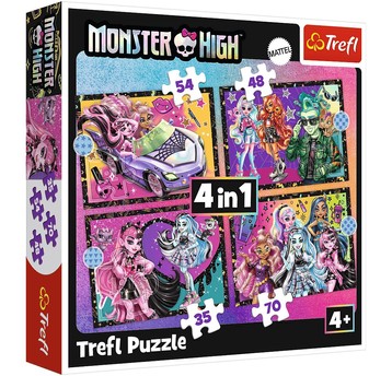 PUZZLE 4W1 ELEKTRYZUJĄCY DZIEŃ MONSTER HIGH 34655