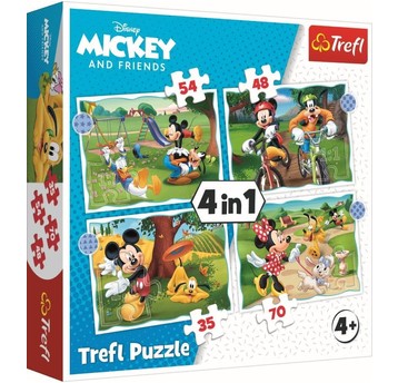 PUZZLE 4W1 FAJNY DZIEŃ MICKIEGO 34604