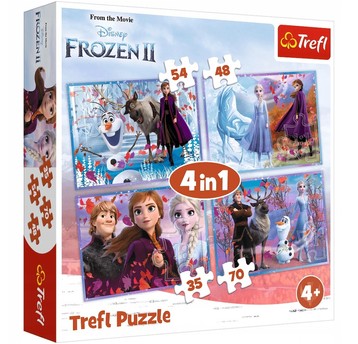 PUZZLE 4W1 FROZEN PODRÓŻ W NIEZNANE 34323
