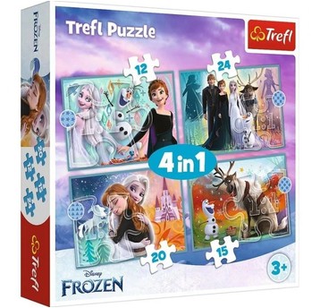 PUZZLE 4W1 NIEZWYKŁY ŚWIAT FROZEN 2 34381