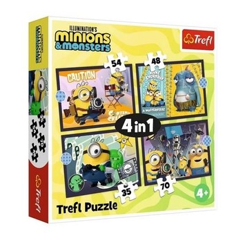 PUZZLE 4W1 NOWE PRZYGODY MINIONKÓW 34698