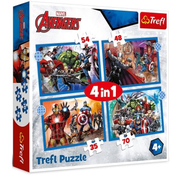 PUZZLE 4W1 ODWAŻNI AVENGERSI 34386
