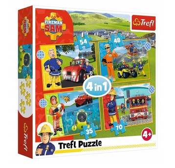PUZZLE 4W1 ODWAŻNY STRAŻAK SAM 34387