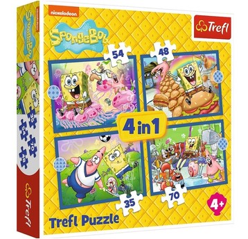 PUZZLE 4W1 PODWODNE ŻYCIE SPONGEBOBA 34674