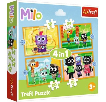 PUZZLE 4W1 POZNAJ MILO I JEGO PRZYJACIÓŁ 34654