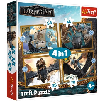 PUZZLE 4W1 SMOCZE DNI 34678
