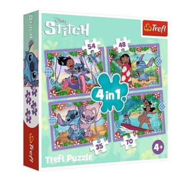 PUZZLE 4W1 SZALONY DZIEŃ LILO&STITCH 34633