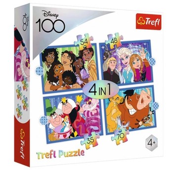 PUZZLE 4W1 WESOŁY SWIAT DISNEYA 34618